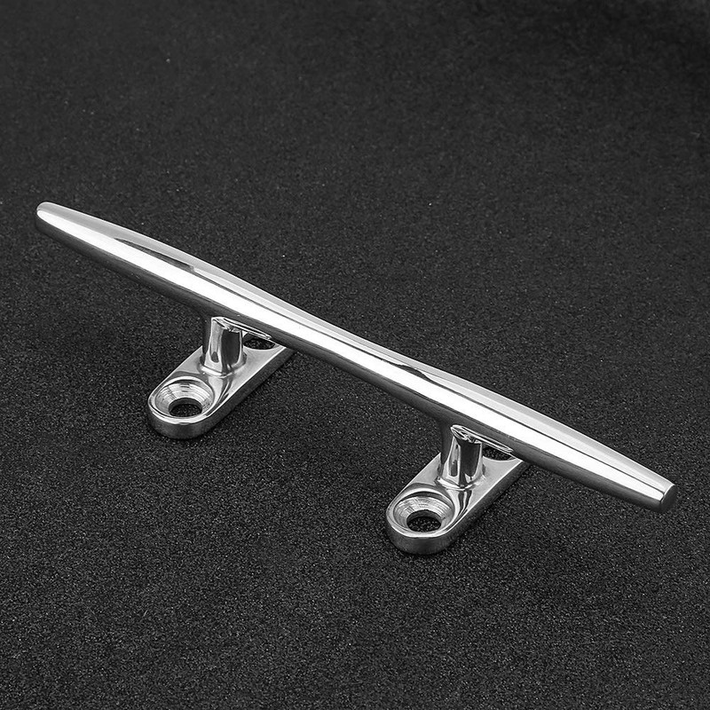 Boat Cleat 15 cm Classic Silver Flat Cleat 316 Stainless