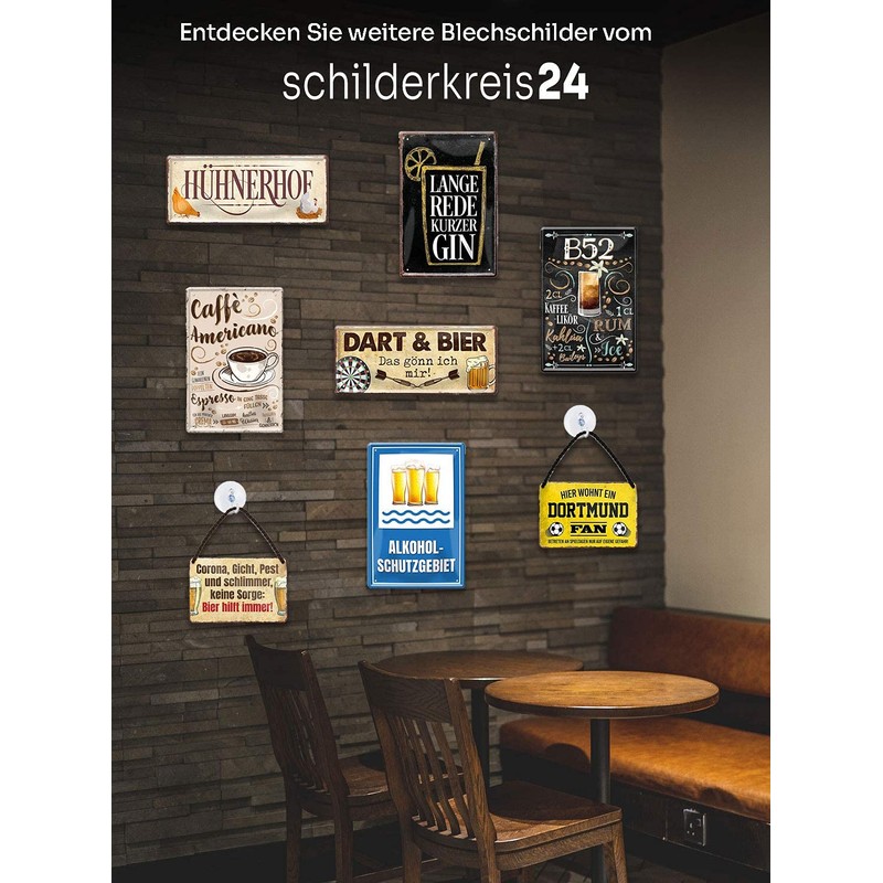 schilderkreis24 Tin Sign Funny Wine Saying "Glühwein" 20 x 30