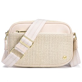 AOCINA RFID Straw Summer Purses for Women 2025 Woven Crossbody Bags Shoulder Handbags for Everyday Beach Travel Vacation Essentials(Boho White)