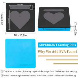 SUPERDANT Leather Heart Keychain Cutting Dies Bag Charm Keychains Organizer Key Chain Wooden Die Cuts Leather Dies for DIY Art Crafts Die Cutter Keychain Dies for Men and Women Valentine's Day Gift