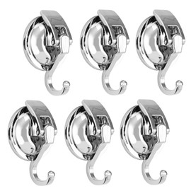 Khdrvok Wreath Hanger,6Pack, Silver-Plated Plished Suction up for Window Glass Kitchen Bathroom Hooks Reusable Without Punching for Towel Loofah Robe Coat Wreath Decor