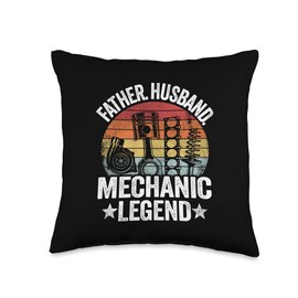 Garage & Classic Car Mechanic Gifts For Men Father Husband Legend Garage Car Guy Dad Mechanic Throw Pillow, 16x16, Multicolor