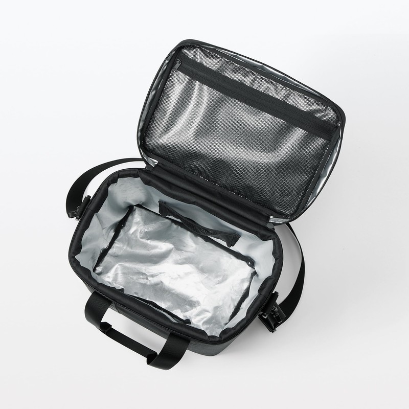 MUJI 84383120 Insulated Bag, Black, Large Size, 12.6 x 11.8