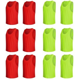 Senston Pack of 12 Bibs for Football, Basketball, Baseball Training, Football Training Bibs for Beginners, Teenagers and Adults