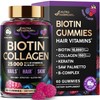 Biotin Gummies with Collagen - Hair Growth Support Skin, &