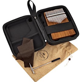 Kalimba Thumb Piano, 17 Keys — Includes Tuning Hammer and Case — For Meditation, ASMR, Sound Therapy and Yoga, 2-YEAR WARRANTY