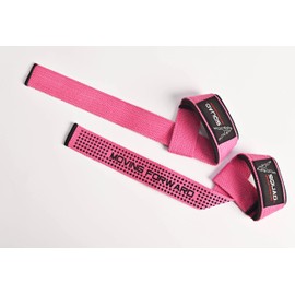 SQUAD.Singal pair Weight Lifting Straps,Heavy-duty wrist straps for men and women, Non padded Great Powerlifting,Gym Straps for Bodybuilding,Weightlifting,Deadlift and Fitness Workout (Pink)