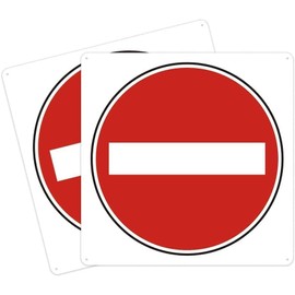 Luimode 2pcs Do not Enter Signs No Entry Sign Aluminium Sign Safety Signs 300mm x 300mm Outdoor Use Weatherproof 4 Pre-Drilled Holes Easy Mounting Red