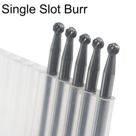 Luo ke 5 Pcs 3mm Carbide Ball Burs, 1/8'' Shank Tungsten Carbide Ball Shape Cutting Burr for Rotary Tools (Single Slot)