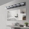 Modern 6-Light Black Iron LED Vanity Mirror Light Fixture for