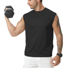 Suwangi Mens 3 Pack Tank Top Gym Athletic Quick Dry Muscle Bodybuilding Sleeveless Shirts Workout Tee Fitness Running Shirts Black/Black/Black