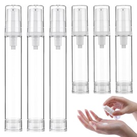 Pack of 6 empty airless pump dispensers 10 ml and 15 ml vacuum