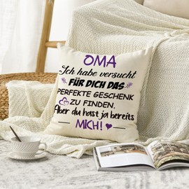 Artoid Mode Gift For Grandma Cushion Cover, 45 x 45 cm, Best Grandma Birthday Gifts From Granddaughter Grandson Mother's Day Cushion Love Cushion Cover Decoration