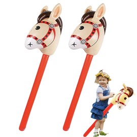 2 Stück Aufblasbares Pferd,Steckenpferd Bastelset,Steckenpferd Kinder,Folienballon Pferd,Hobby Horsing,Pferdekopf,Basteln,Pferde Luftballon,Stock Pferd,Stäbe,Pferde Deko Geburtstag,Geburtstagsdeko