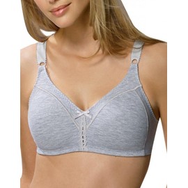 Bali #3036 sostén de doble apoyo de algodón sin alambre, para mujer, Gris Heather, 40D