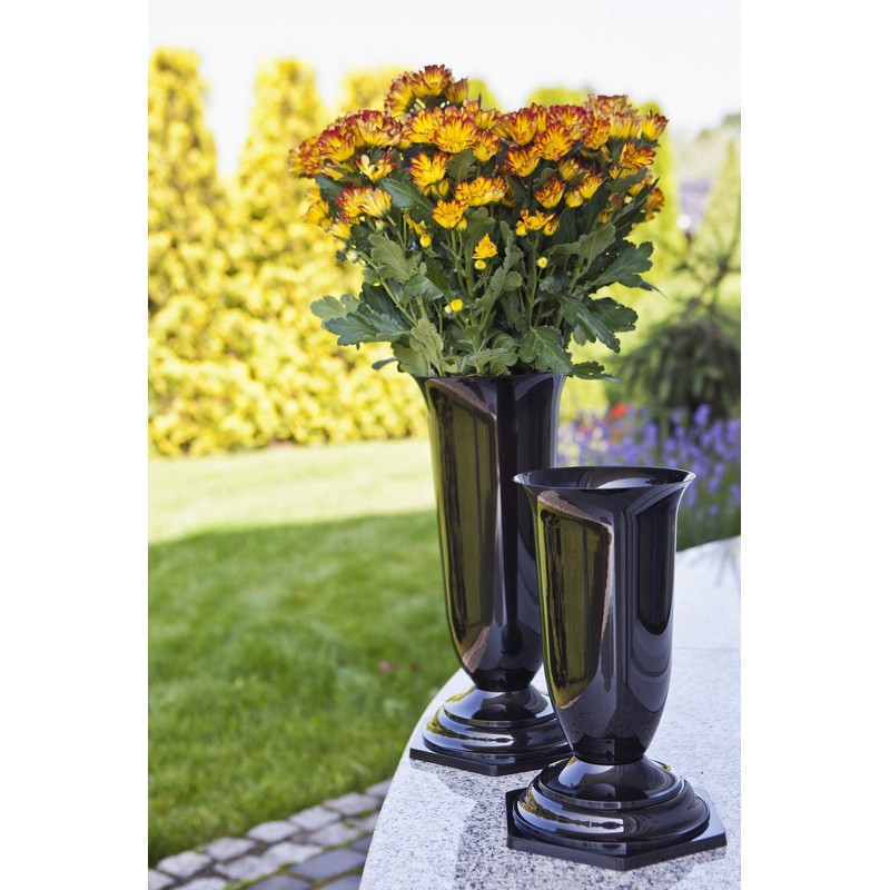 Tymar Grave Vase, Pack of 2, Cemetery Vase with Base,