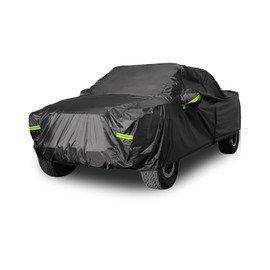 Morhept Pickup Truck Cover Waterproof All Weather, Outdoor Indoor Truck Protection Cover for Ford f150 / Chevy Silverado/Dodge Ram 1500, Truck Tarp Cover Black(Length 230 to 242 inch)