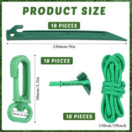 Yinkin 18 Sets Inflatable Stakes Replacement Yard Inflatable Plastic Stakes and Tethers for Christmas Lawn Tents Pegs Blow up Stakes for Inflatables Camping Tents Outdoor Camping Canopy (Green)