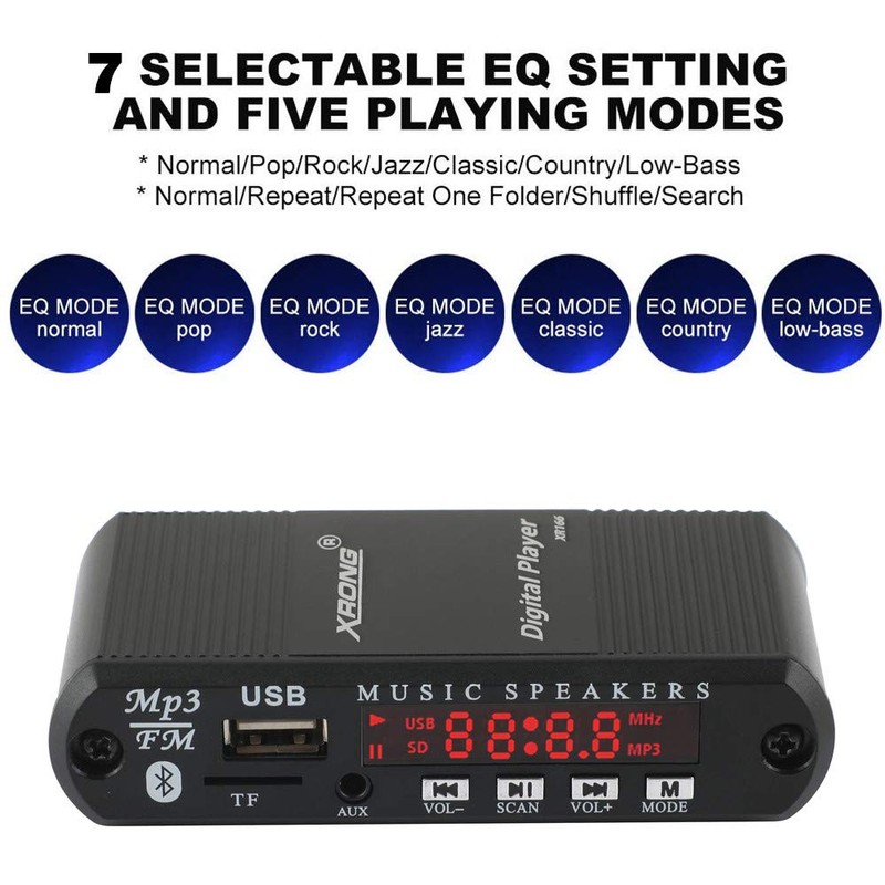 Bluetooth Audio Receiver FM Radio,MP3 Digital Player,LED 4-Digital Display,SD Card/USB