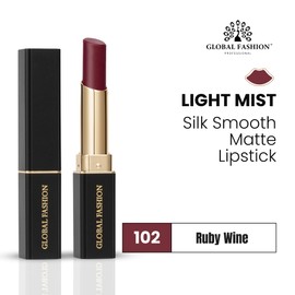 Global Fashion Silk Smooth Matte Lipstick – Long-Lasting, Luxurious Color, Rich Hydration, Lightweight Formula, Lightweight Matte Lip Color for Women, Available in Multiple Shades (102, 0.12 oz)