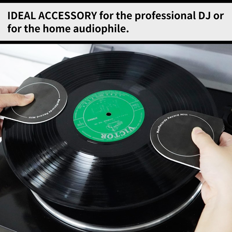 sdroceRyaM 4PCS Record Mitt LP Handler Gripper Anti-Static Vinyl Record