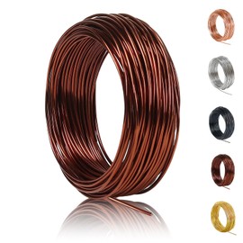 POPOYU 50 m Aluminium Wire, Craft Wire, 1 mm, Silver Craft Wire, Thin Metal Wire Sculpture, Craft Wire Aluminium Wire for Making Crafts, Binding Wire, DIY Sculptures, Bronze