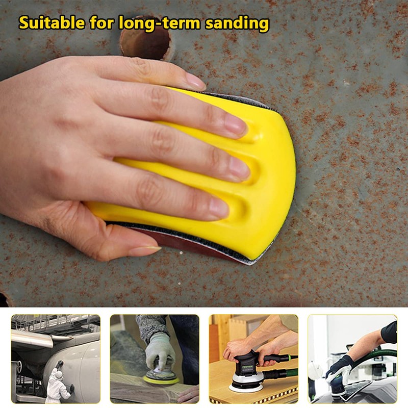 Zliger Hand Sanding Block, Pack of 3 Sanding Block with