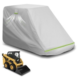 Skid Steer Cover(For Cab Skid Steer)-Skid Steer Rain Cover Fits Bobcat S62/650,Kubota SSV/SVL65/75,New Holland L320/328, DuPont Oxford Steer Loader Cover,Skid Steer Tarp with Reflective Strips, Buckle