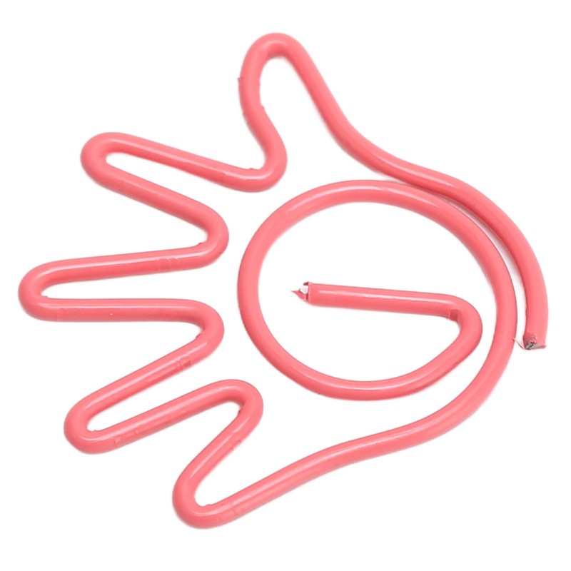 100Pcs Paper Clip Metal Hand Shaped Design Rustproof Paperclip Decoration
