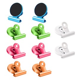 Colorful Magnetic Clips, 10 Pieces Magnetic Clips, Magnets with Clips, Magnetic Clips, Multicolor Magnetic Clips for Refrigerator, Whiteboard, Magnetic Board, Office, Home, Kitchen, School