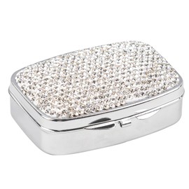 RP Remarkable Power, Square Bling 2 Compartment Storage Container Case Small Bead Organizer Mini Jewelry Box for Purse Pocket