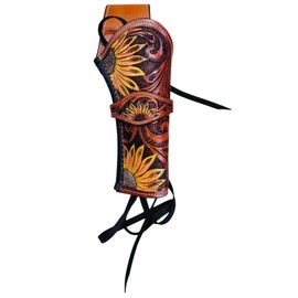KLLOX Western Gun Holster Full Grain Buff Leather Right Hand Heritage Rough Rider Hand Tooled Cowboy Gun Holster For 4" To 6" Barrel Revolvers (Multicolor)