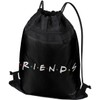 LOGOVISION Friends Logo White Drawstring Backpack Sports Bag Sackpack 17"