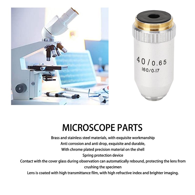 40X Achromatic Objective RMS Size Brass Stainless Steel Auto Rebound