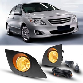 LEVANLIGHT Fog Lights Assembly Compatible For Toyo ta Corolla 2014 2015 2016 Front Bumper Fog Light Driving Lamps w/Switch/Bulb (Yellow Lens)