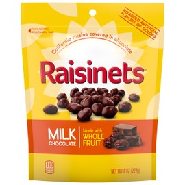 Raisinets, Milk Chocolate Covered California Raisins, Resealable Bag, 8.0 oz