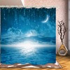 LYFANS Bathroom Features Blue Starry Sky 3D Shower Curtain, Luxurious