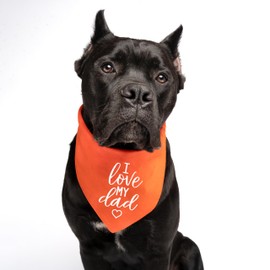 I Love My Dad Valentine's Day, Father's Day Dog Bandana (Hot Pink, OS 178)
