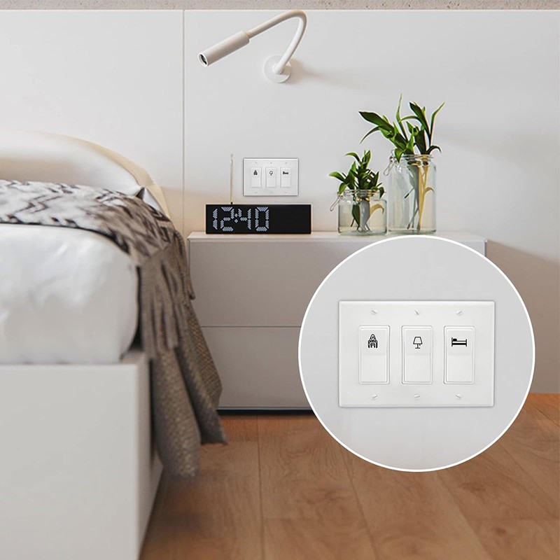 TRINENOX 200PCS Black Light Switch Labels Stickers, Durable Clear Switch