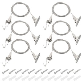 PATIKIL 4 Pcs Adjustable Picture Hanging Wire Kit, 2m/6.6ft Fit for 1.5mm Wire Heavy Duty Stainless Steel Wire Rope Hanger Hardware with 180 Degree Rotary Hook for Hanging Mirrors, Frames
