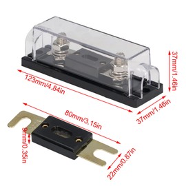 Portafusibles Aramox ANL, 6 Fusibles ANL con Bloque de Portafusibles 60A 80A 100A 150A 250A 300A para Coche, Barco, Estéreo