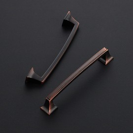 Ravinte 10 Pack Kitchen Cabinet Handles Drawer Pulls Oil Rubbed Bronze 5 inch Hole Centers Sturdy Big Square Base Kitchen Cabinet Pulls Kitchen Cabinet Hardware Drawer Handles