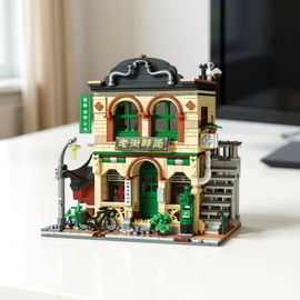 HOUXIPUPY Mini-Blocks City Post-Office Building-Set - City Town Modular Photo Shop Building Model Construction phostudio House Blocks Collection Set 731 PCS for Adults