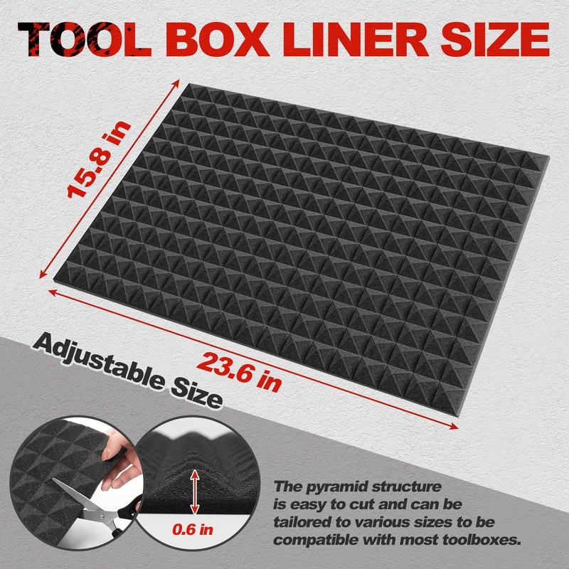 23.6" x 15.8" x 0.6" Foam Tool Box Liner -