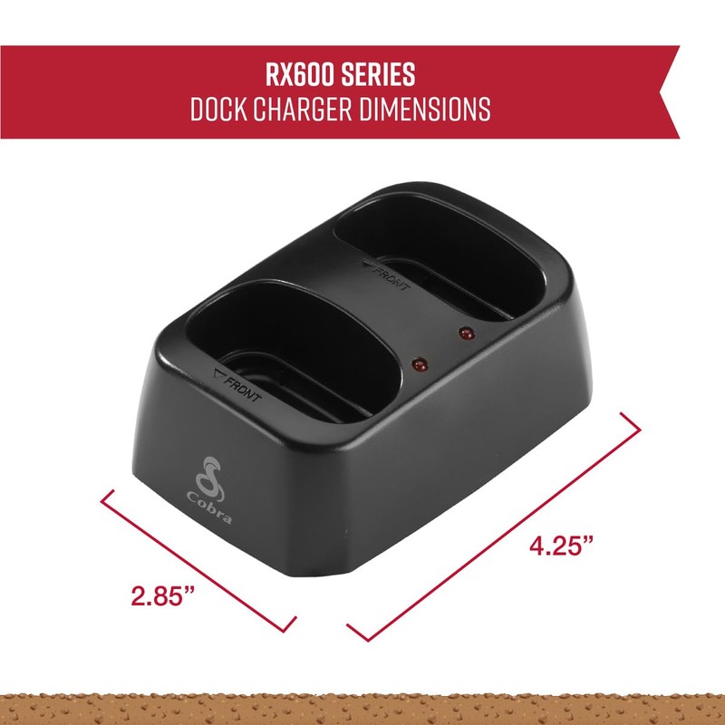 Cobra RX600 Dock Charging Station for 2 Walkie Talkies with