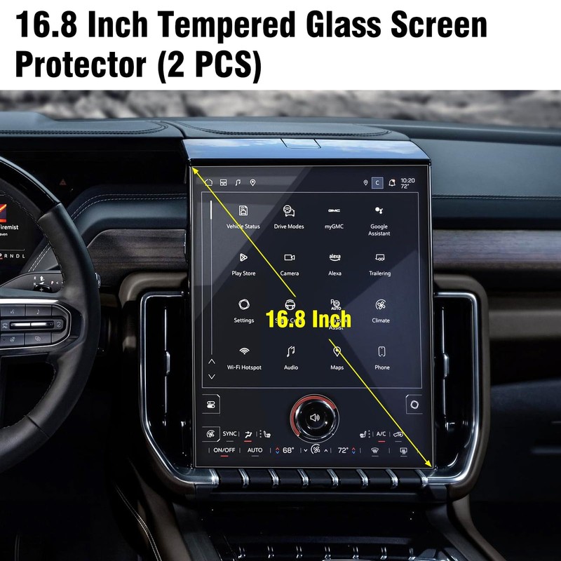 Moonlinks 2PCS 16.8in Navigation Touchscreen Tempered Glass Screen Protector Compatible