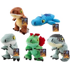 Jurassic World Dominion - Super Soft Gift Quality Plush Dinosaur 6" 15cm Toy Sets - Pack of All 5