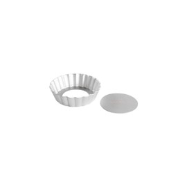 Fat Daddio's PFT-375 Round Fluted Tart Pan with Removable Bottom, 3.75 x 1 Inch