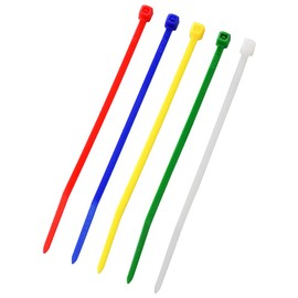Ohm Electric LT-100W50CAS 09-1270 OHM Cable Ties Assorted Color Lock Ties for Indoor Use, 3.9 inches (100 mm), Pack of 50, Mixed Colors