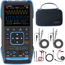 GJMYNSI 2C53T 3-in-1 handheld oscilloscope multimeter DDS generator, 2 channel, 50MHz bandwidth, 250MSa/s sampling rate, 20,000 calculations, voltage, current, capacitance, resistance, 2* P6100 probes